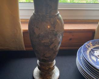 Vintage Jasper granite vase. 
