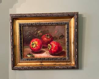 #6	Wood Ornate Frame w/gold w/Fruit Oil Painting - 24x20	 $50.00 			
