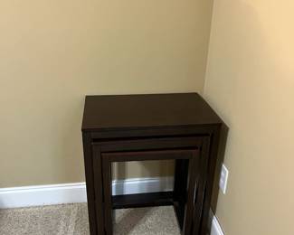 #25	Set of 3 Nesting Dark Tables - 22x14x25 Largest one	 $30.00 			
