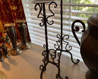 #40	Set of 2 Black Metal Candle holders - 21.5", 18"	 $25.00 			
