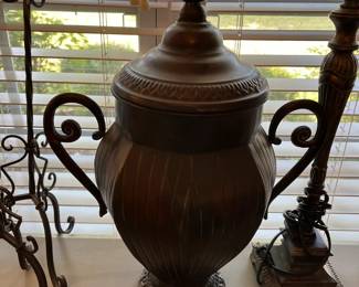 #41	Metal Double Handled Urn w/top w/chain - 19" Tall	 $25.00 			
