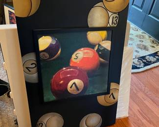 #48	Pool Ball Art  Hanging - 23x36x2	 $50.00 			
