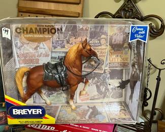 #99	Breyer Horse in Box - vintage - comes with video - Gene Autry Champion Horse	 $35.00 			
