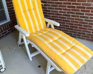 #136	Plastic Lounge Chair w/ Yellow (HKS) - wheels Encased	 $75.00 			
