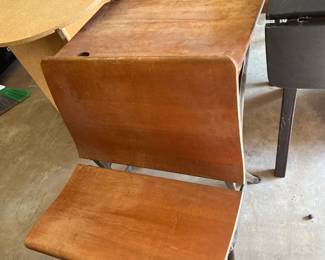 #151	School Desk w/Heavy Metal Legs w/Bench Seat and Back Table Area	 $45.00 			
#152	School Desk w/Heavy Metal Legs w/Bench Seat and Back Table Area	 $45.00 			
