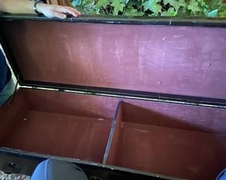 inside of #2	misc.	storage bin black button top on feet 48x19x16 	 $100.00 			
