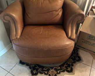 Bernhardt leather swivel chair