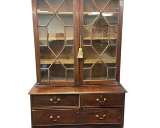 CHARLESTON ANTIQUE TALL BUREAU BOOKCASE
