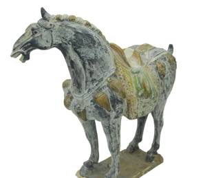 CHINESE TERRACOTTA GLAZED TANG HORSE