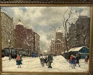 LARGE ANTAL BERKES (1874-1938) VIEW OF BUDAPEST