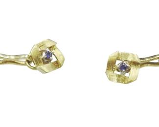 18K GOLD SAPPHIRE CUFFLINKS