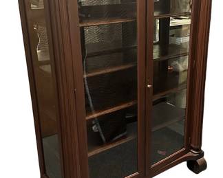 ANTIQUE MAHOGANY GLASS DISPLAY