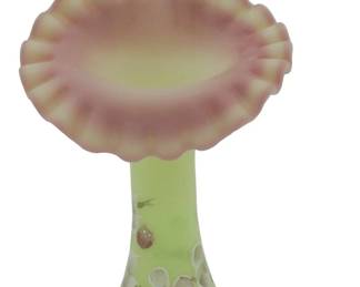 FENTON BURMESE JIP STRAWBERRY VASE