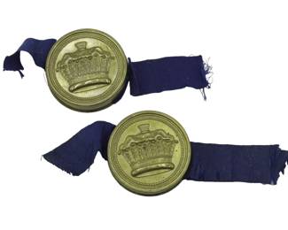 ANTIQUE PAIR BRITISH ROYAL DOCUMENT SEALS