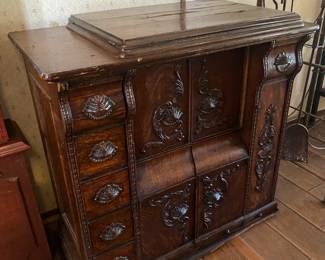 Ornate Sewing Machine Cabinet