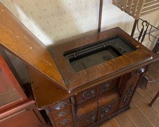 Ornate Sewing Machine Cabinet