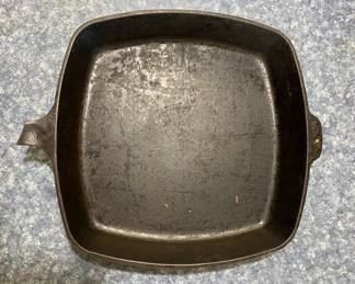 Square Wagner Ware Cast Iron Skillet Broken Handle