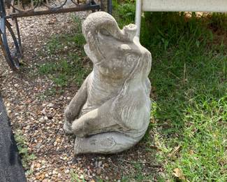 Concrete Elephant with As Is Trunk