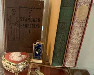 Vtg/Antique Books, Money clip, Music Box & more