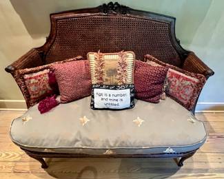 Antique Cane Back Settee