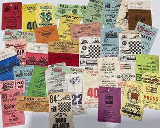 Collection of racing credentials