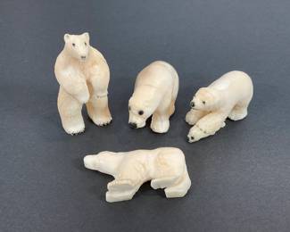 Inuit Carved Polar bears - Signed OC