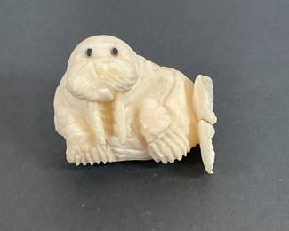 Inuit Carved Walrus - Signed JC