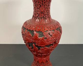 Cinnabar Style Vase