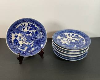 Occupied Japan Blue & White Porcelain Bowls