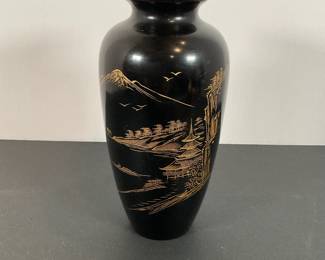 Japanese Black Lacquer vase