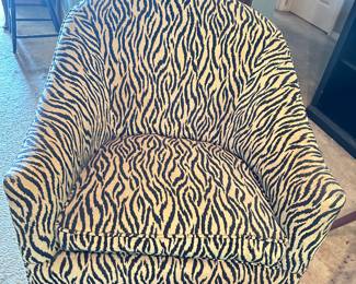 Zebra print accent chair
