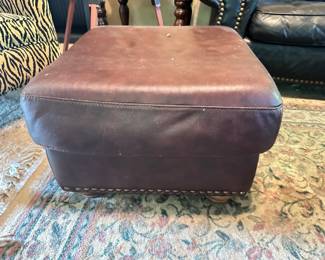 Leather ottoman