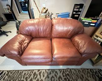 brown loveseat