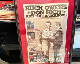 Buck Owens Don Rich and the Buckaroos framed poster