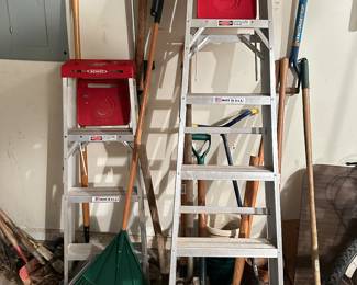 ladders, garden tools