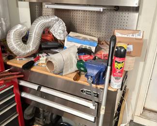 Kobalt 48-in 3-Drawers Brushed Stainless Steel Wood Work Bench