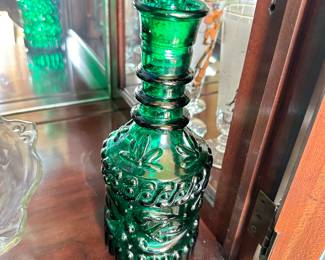 green glass vase