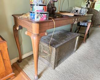 antique table, John D. Raab Chair Co Grand Rapids, Michigan