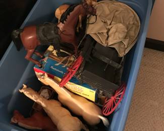 tub of Johnny West action figures
