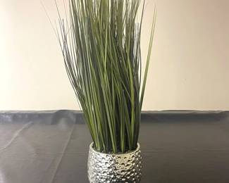 Faux Plant in Silver Planter