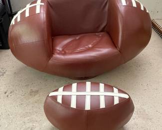 Kids Football Swivel Chair with Ottoman