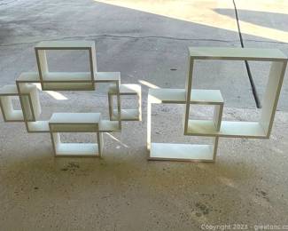 Two Abstract White Shelves