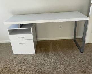White Desk with Drawers