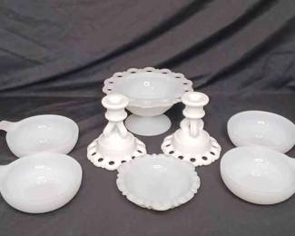Various Vintage Anchor Hocking White Dishware
