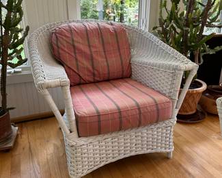 RF2 - $250. Henry Link Chair & Ottoman. Measures 38" at widest point x 34" Floor to top of back. Ottoman is 19" deep x 32" wide x 16" tall. 