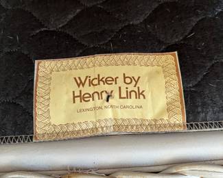 RF2 - $250. Henry Link Chair & Ottoman. Measures 38" at widest point x 34" Floor to top of back. Ottoman is 19" deep x 32" wide x 16" tall. 