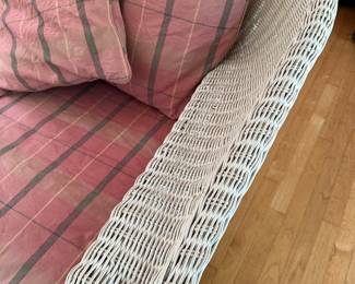 RF2 - $250. Henry Link Chair & Ottoman. Measures 38" at widest point x 34" Floor to top of back. Ottoman is 19" deep x 32" wide x 16" tall. 