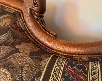 RA9 - $175. Wood carved couch with duck heads. Measures 29" deep x  76" long  x 34 tall. 