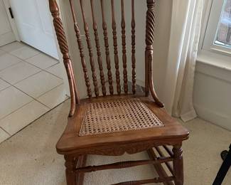 RF14 - $65. Single Caned Rocking chair. Measures 18" wide.