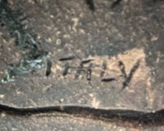 RA16 - $95. Made in Italy painted tile and hung in wooden frame. Measures 24.5" x 31". 